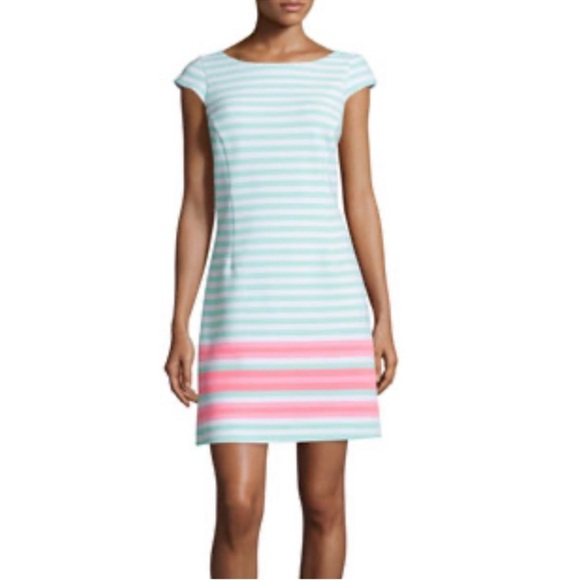 Lilly Pulitzer Lana Cap Sleeve Engineer Striped Dress Size Medium - Picture 1 of 13